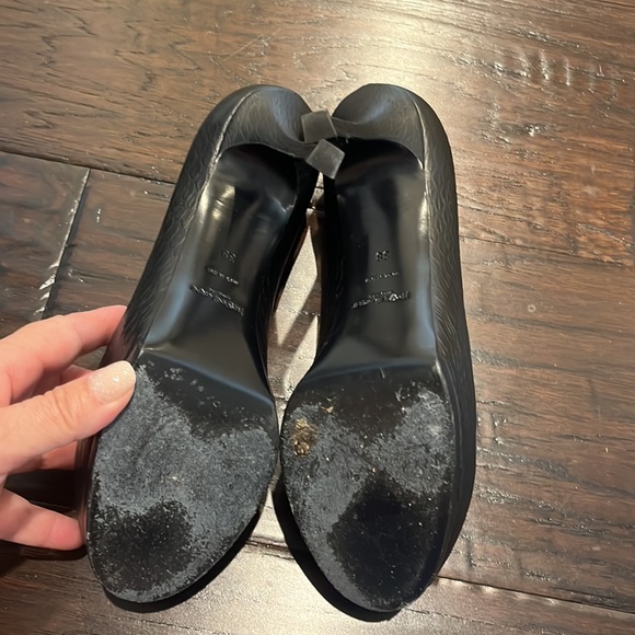 YSL black reptile embossed hidden platform heel in black. Worn 2x - Picture 8 of 9